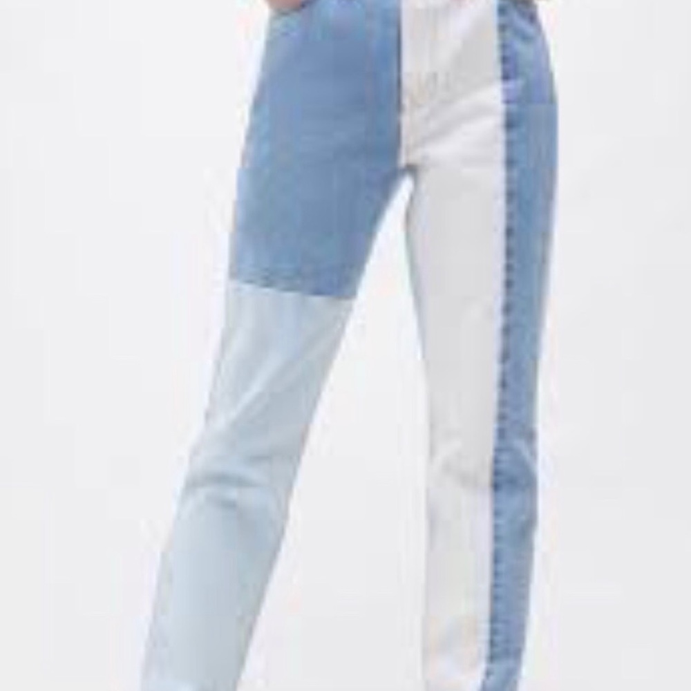 PACSUN eco hopper Mom denim patchwork jean color block New without Tag s…